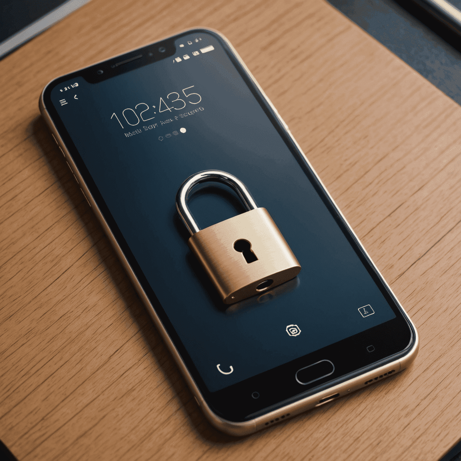 A smartphone with a lock icon on the screen, symbolizing mobile security measures