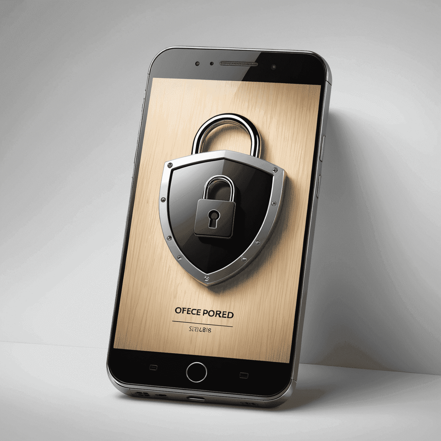 A smartphone with a digital lock and shield, representing mobile security and data protection