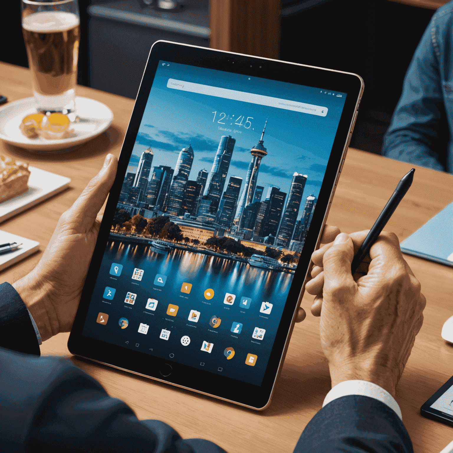 High-performance tablet with 5G connectivity, large screen, and stylus support
