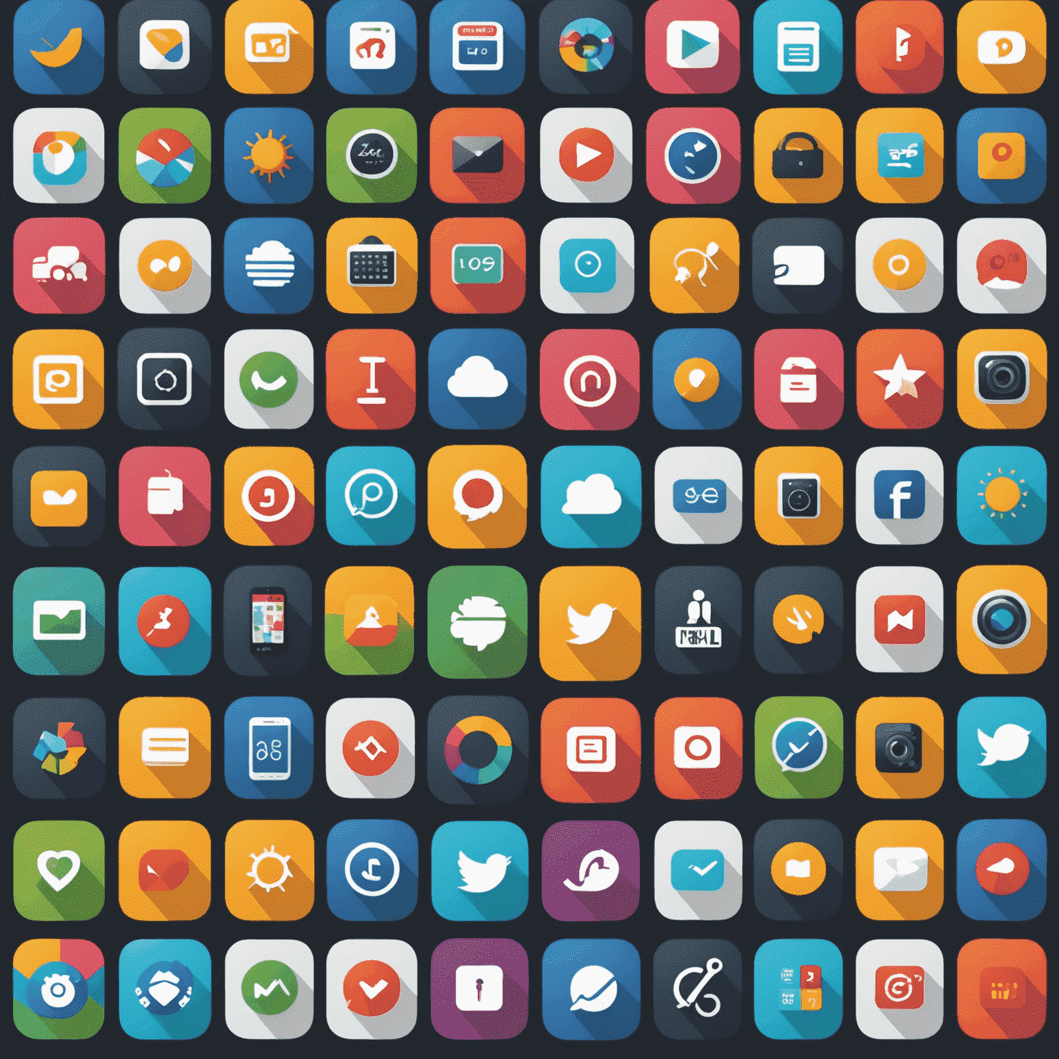 A collage of colorful app icons representing the top mobile applications of the month