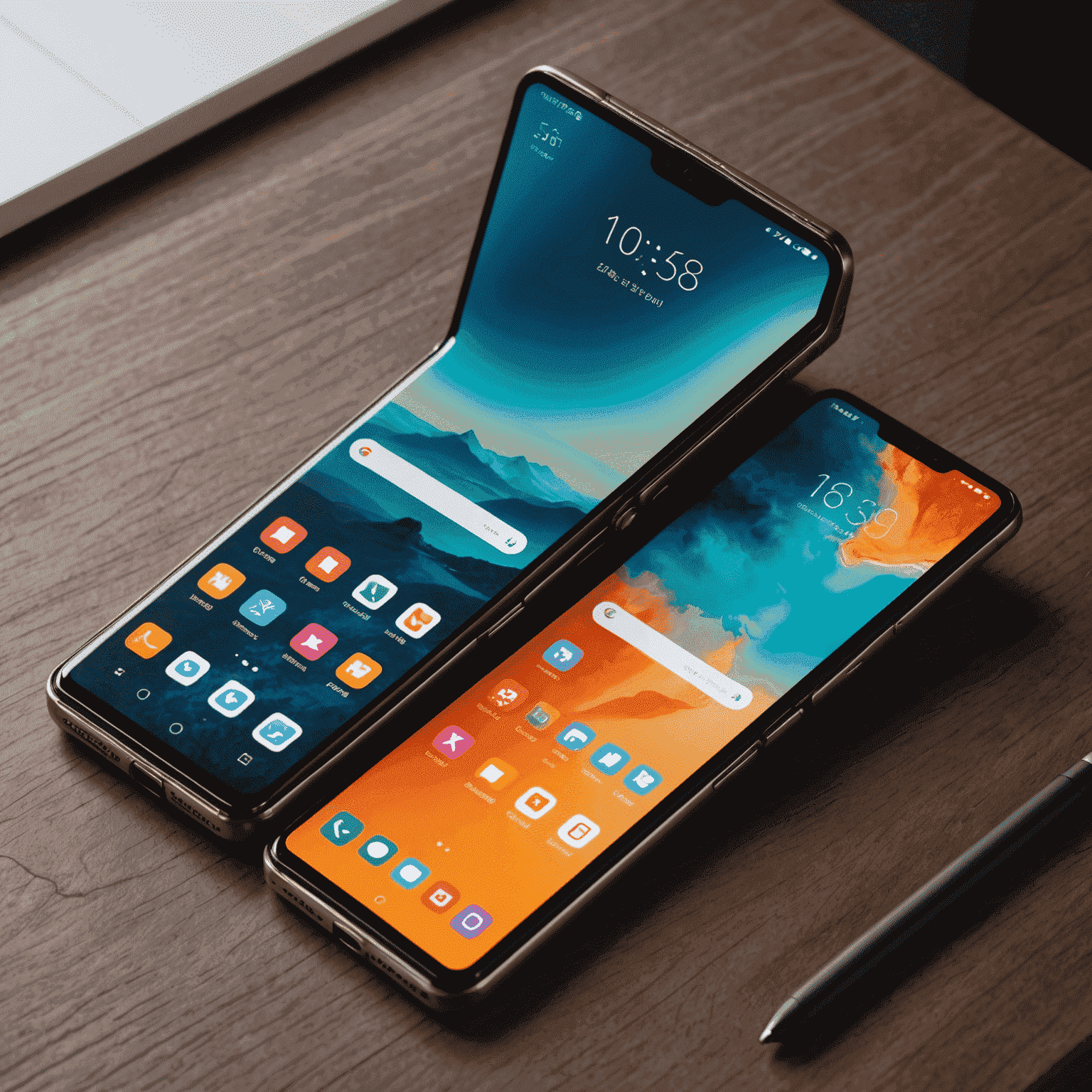 Innovative foldable smartphone with dual screens and 5G compatibility